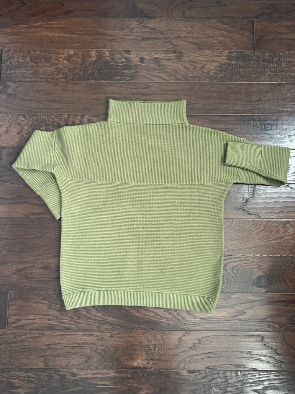 Sweater Green Womens Large Ribbed Turtleneck